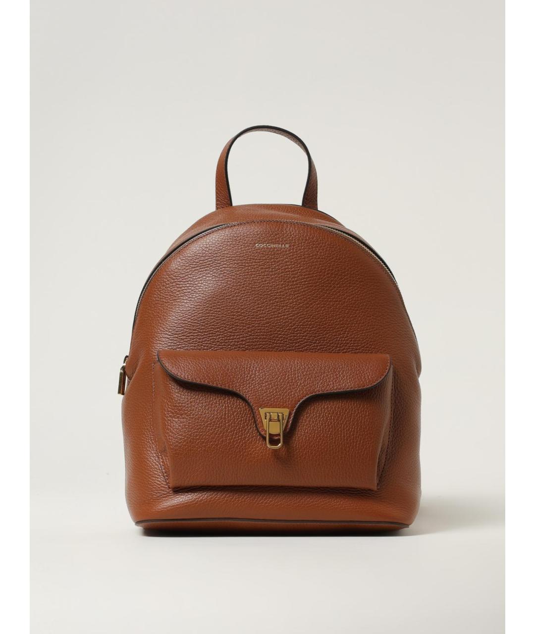 COCCINELLE Коричневый кожаный рюкзак, фото 5