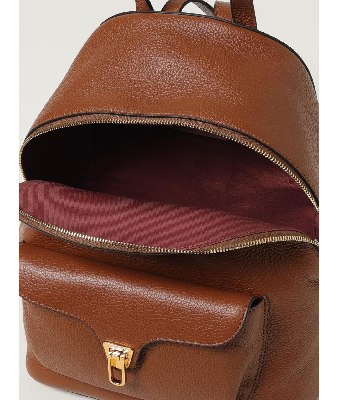 COCCINELLE Коричневый кожаный рюкзак, фото 4