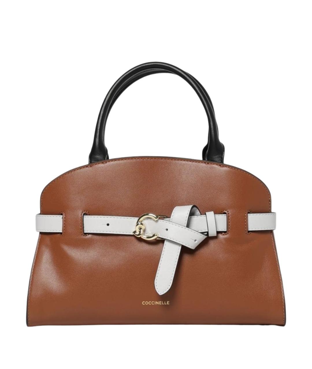 COCCINELLE Коричневая кожаная сумка тоут, фото 1