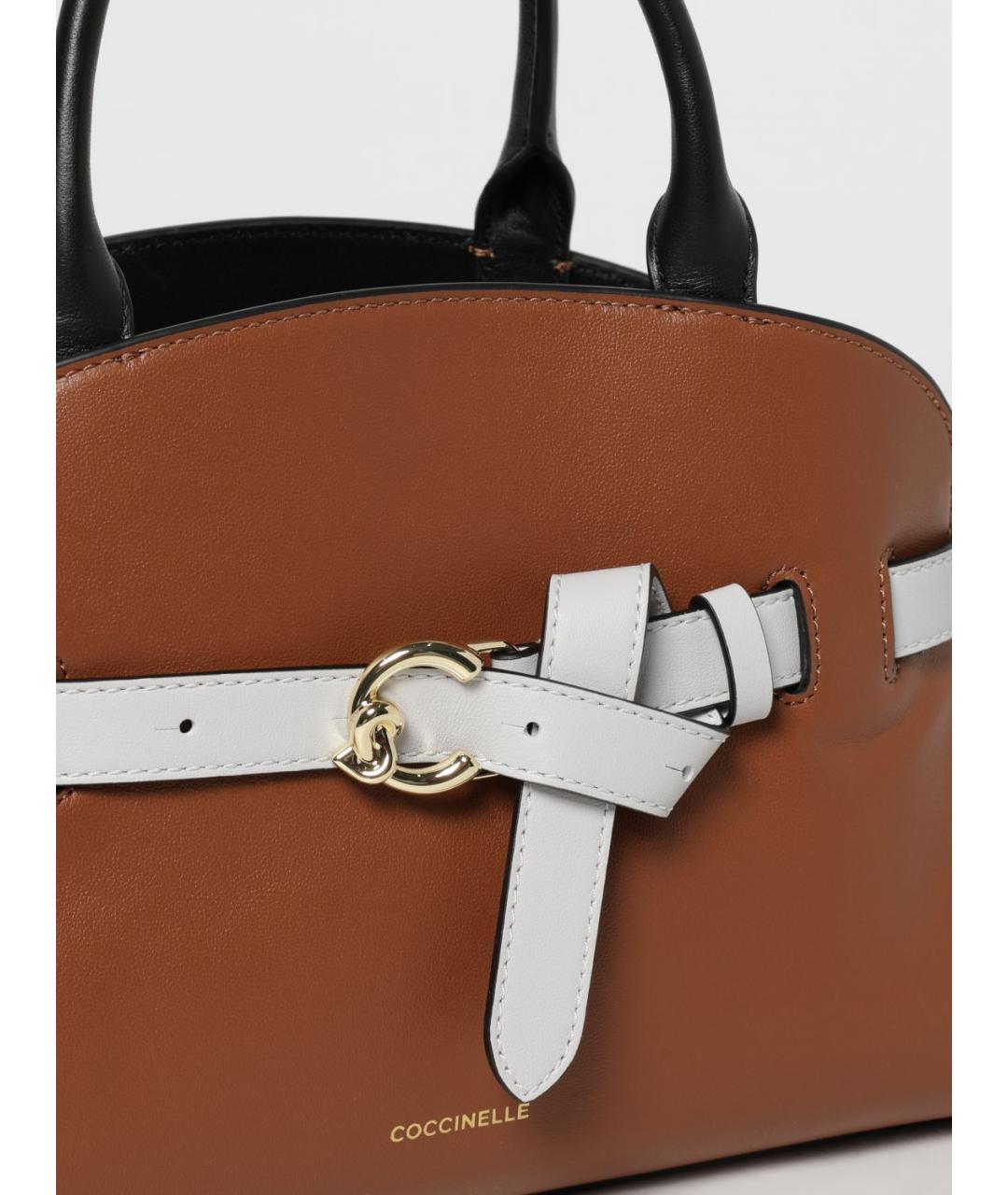 COCCINELLE Коричневая кожаная сумка тоут, фото 3