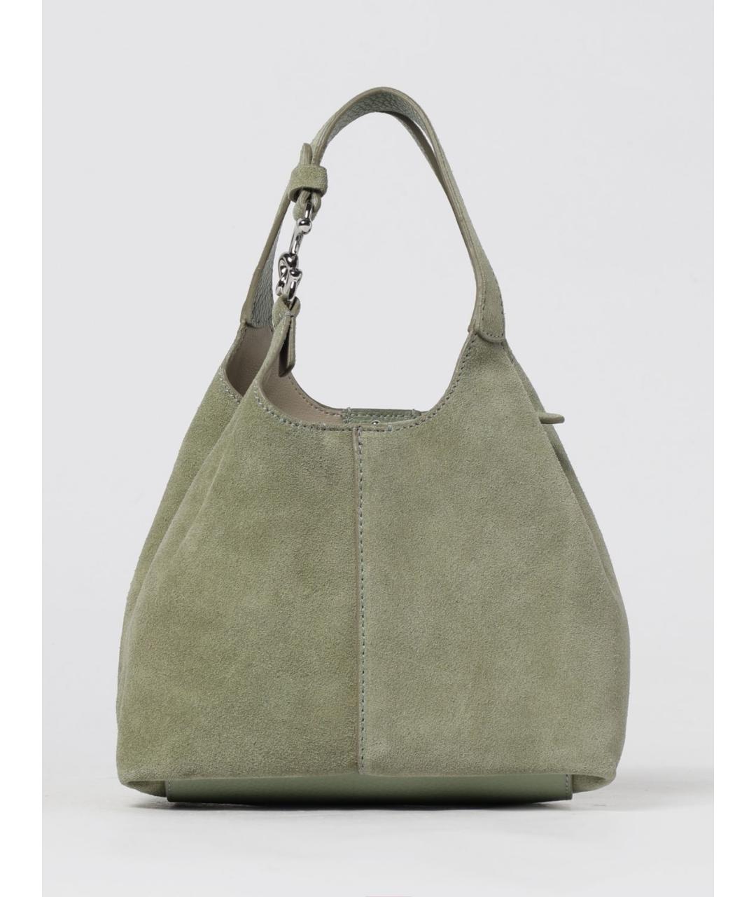 COCCINELLE Зеленая замшевая сумка тоут, фото 4