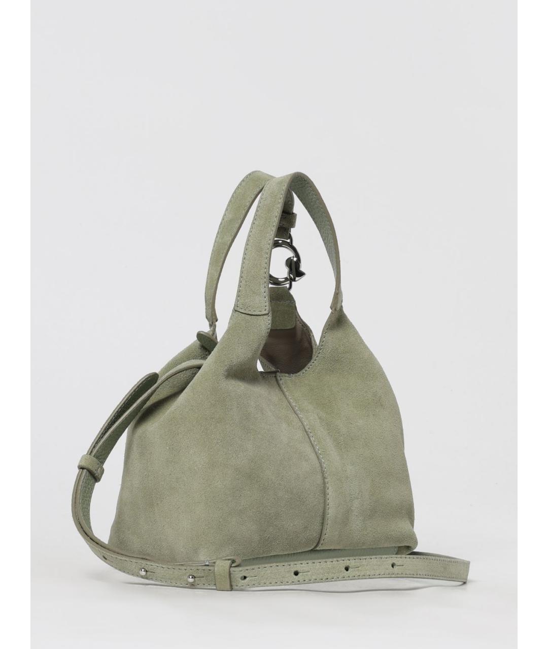 COCCINELLE Зеленая замшевая сумка тоут, фото 2