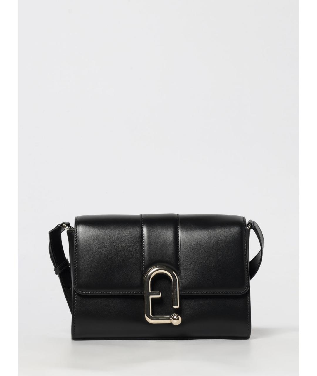 FURLA Черная кожаная сумка через плечо, фото 4