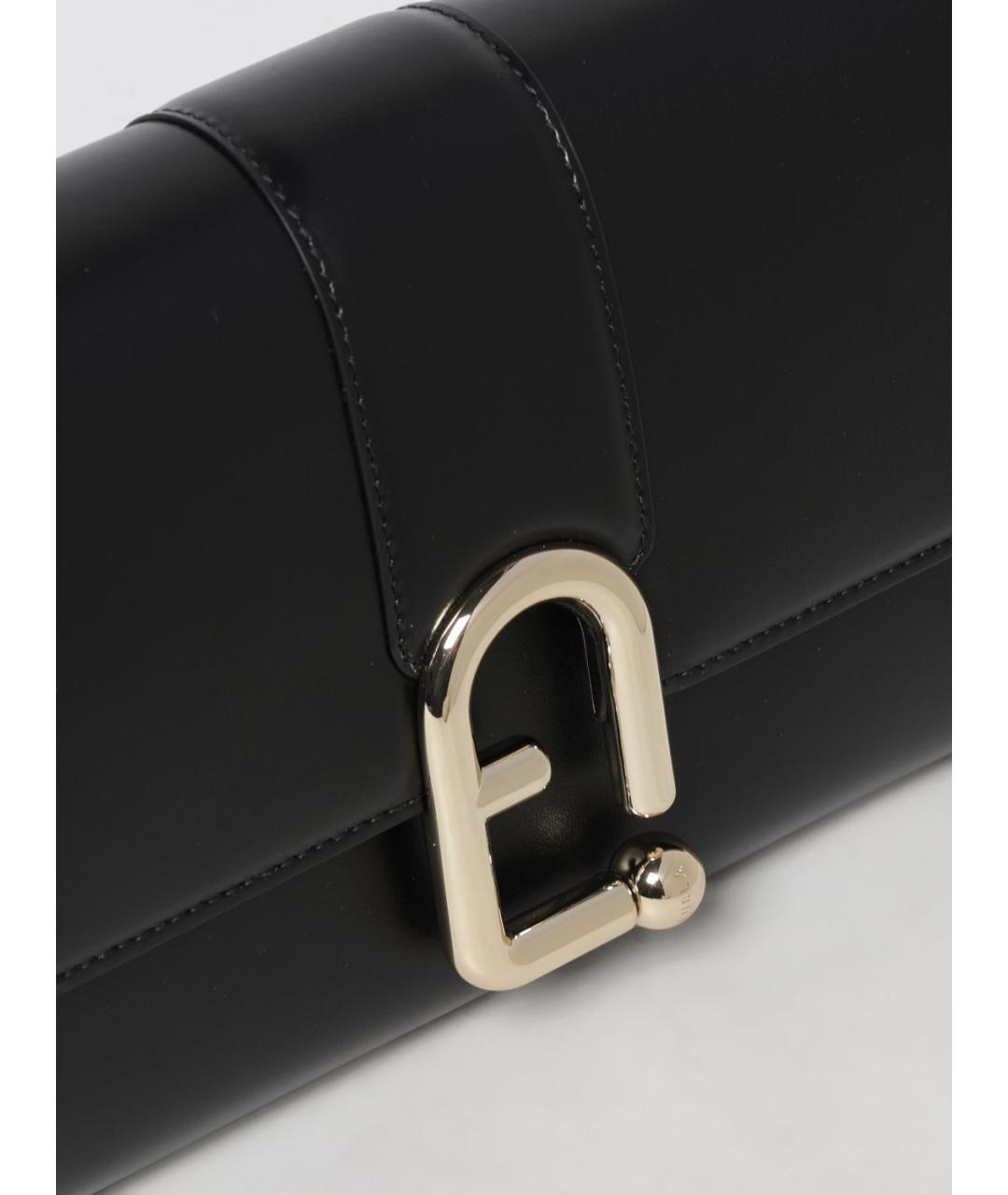 FURLA Черная кожаная сумка через плечо, фото 3