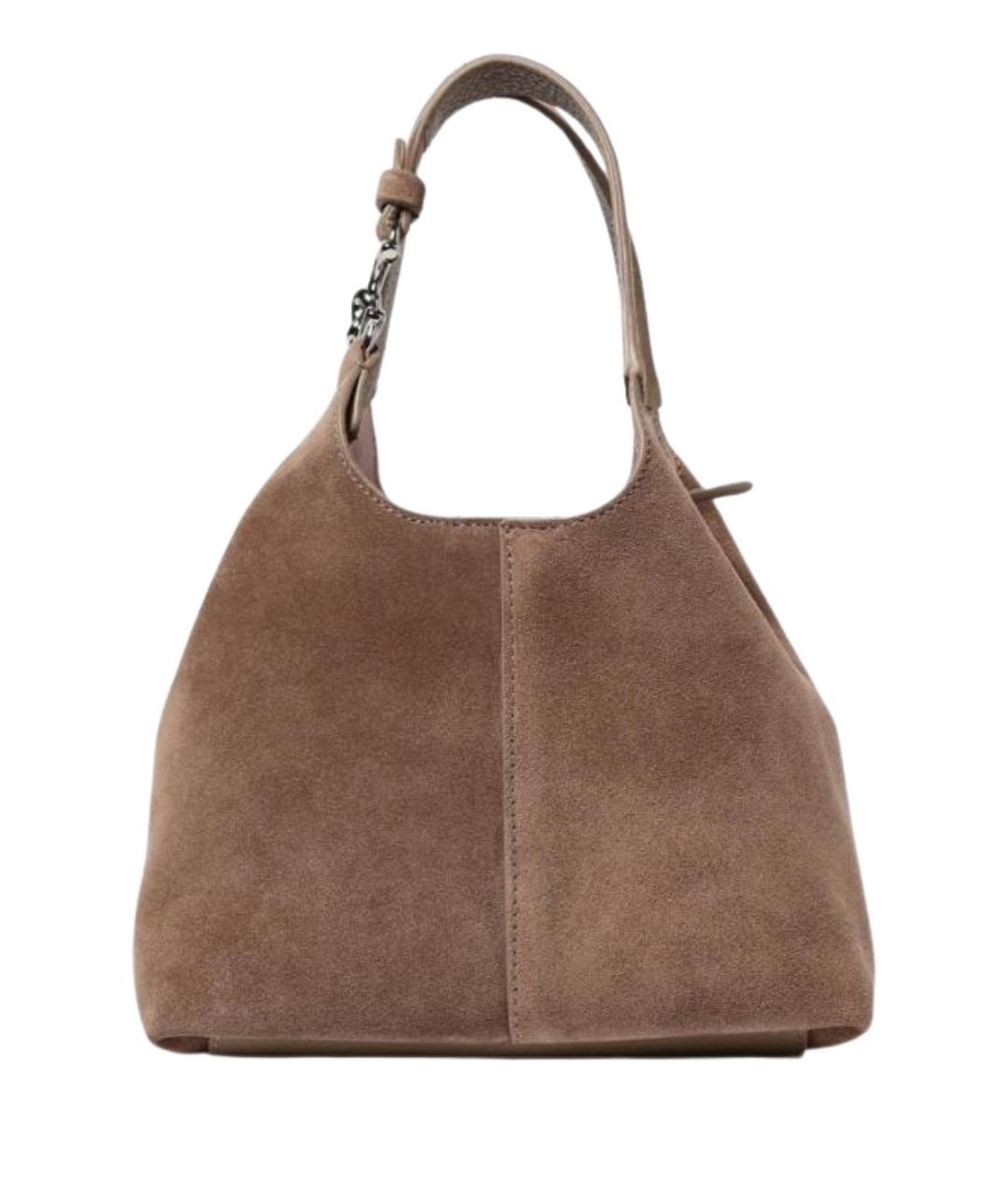 COCCINELLE Бежевая замшевая сумка тоут, фото 1