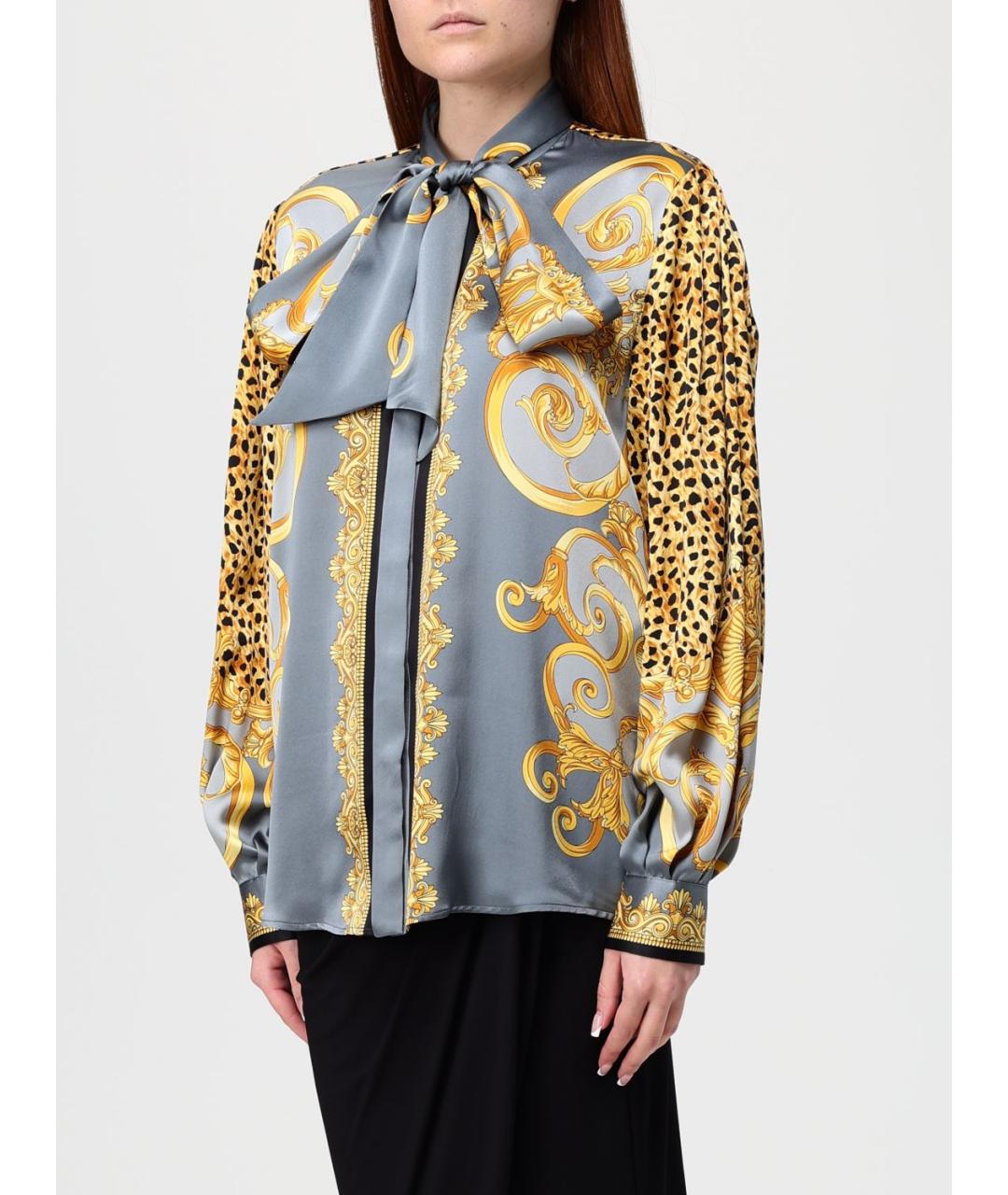 VERSACE Мульти шелковая блузы, фото 4