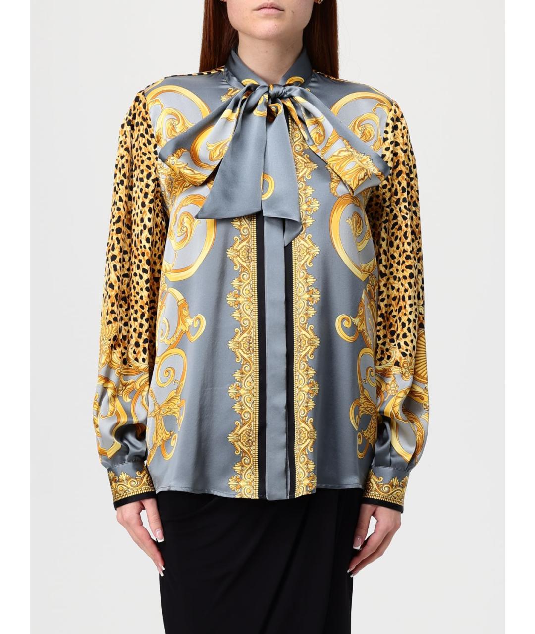 VERSACE Мульти шелковая блузы, фото 6