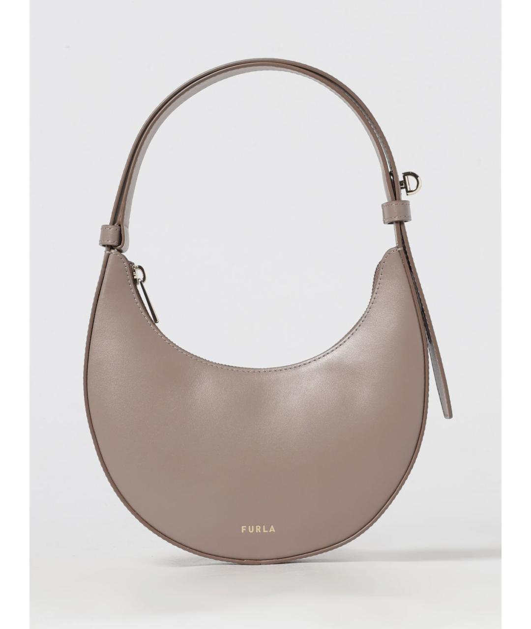 FURLA Бежевая кожаная сумка через плечо, фото 4