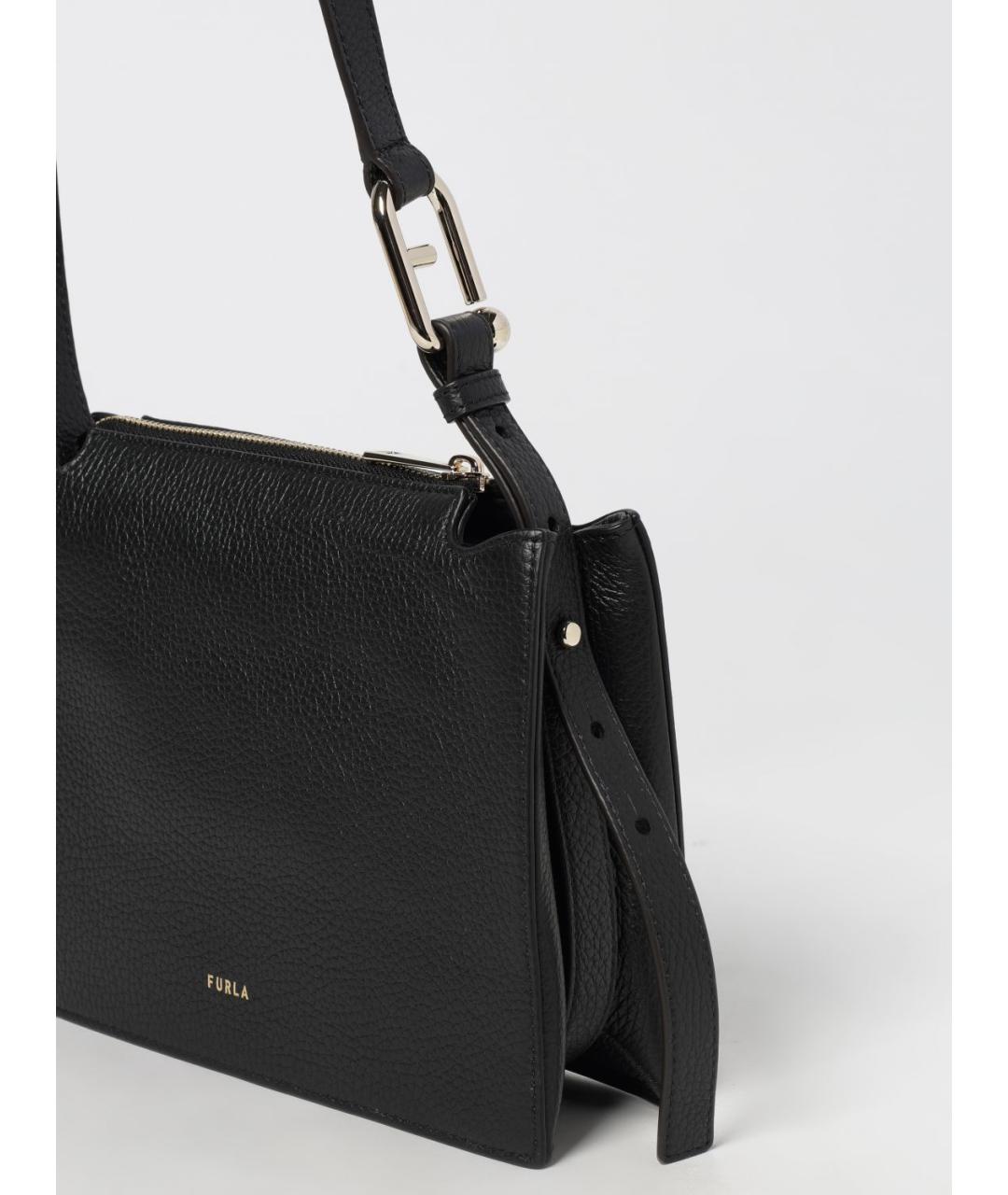 FURLA Черная кожаная сумка через плечо, фото 3