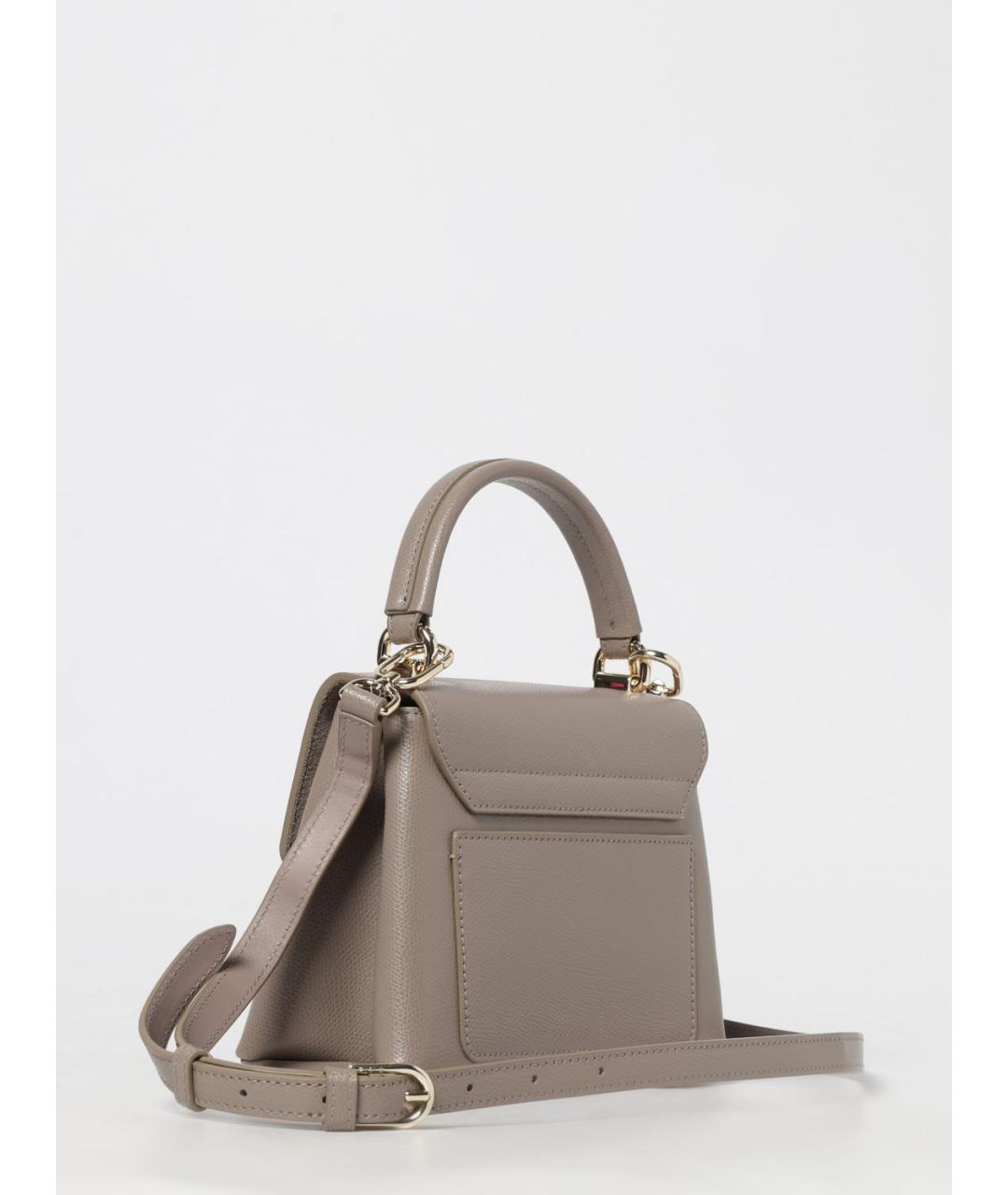 FURLA Серая кожаная сумка с короткими ручками, фото 2