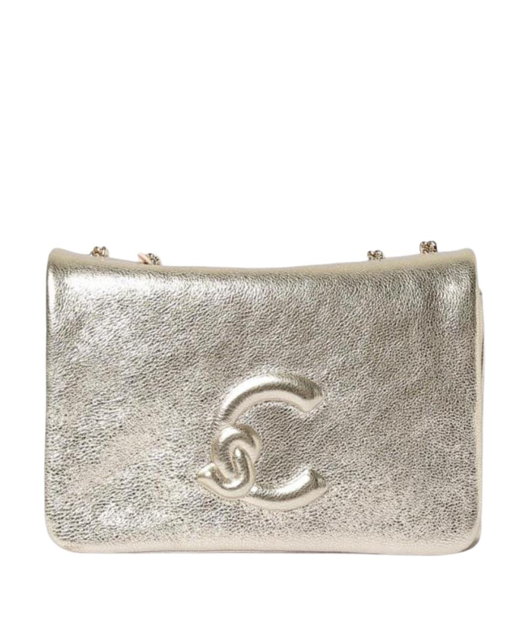 COCCINELLE Золотая кожаная сумка через плечо, фото 1