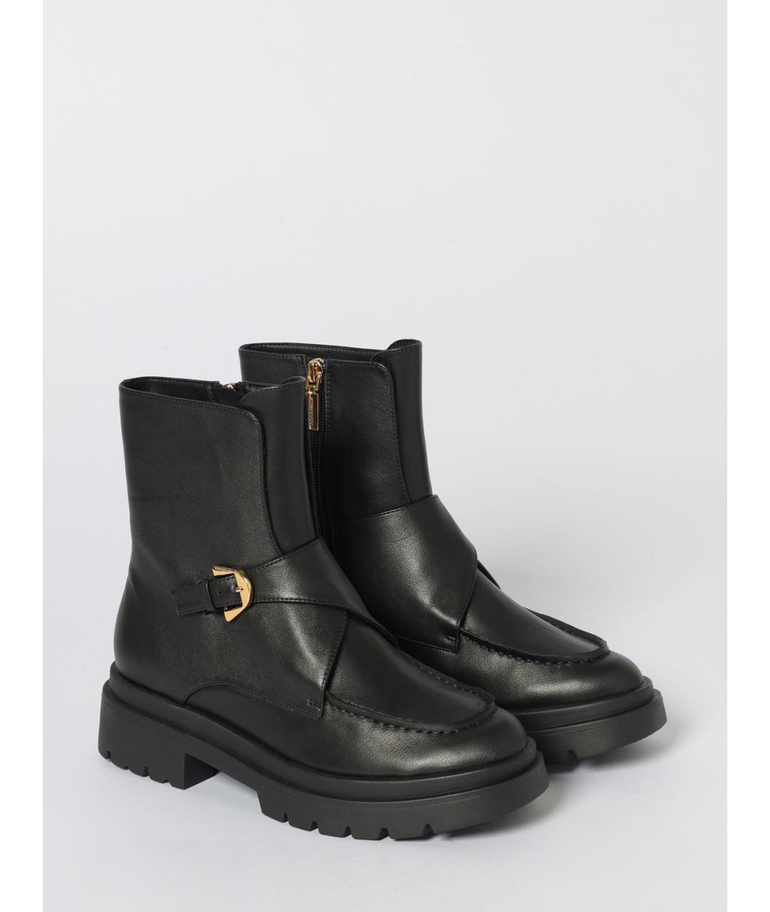 COCCINELLE Черные кожаные ботинки, фото 2