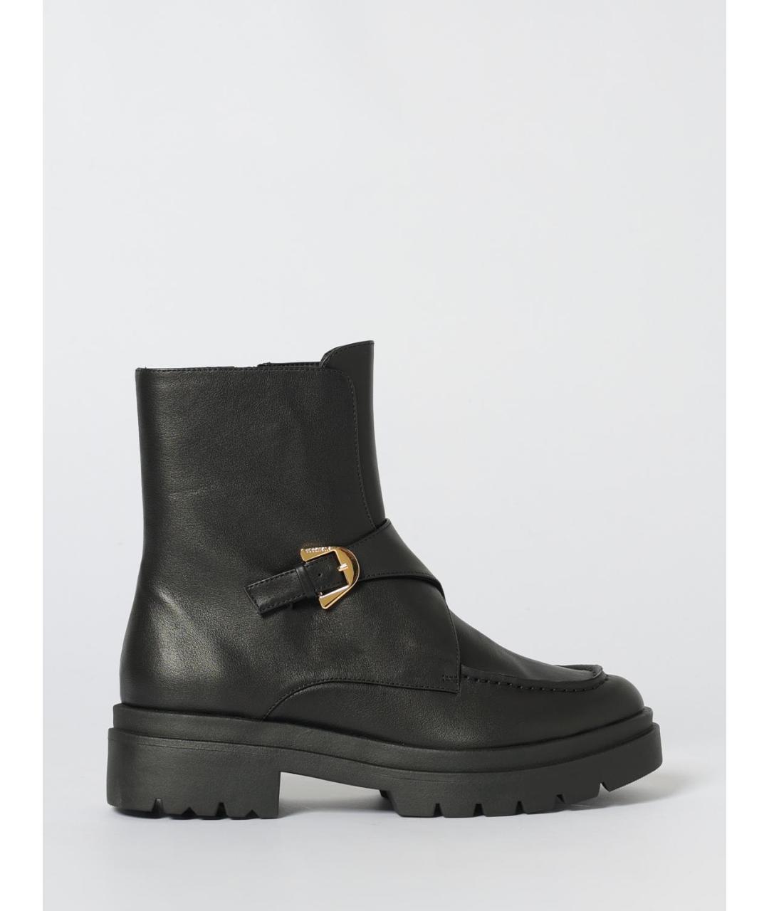 COCCINELLE Черные кожаные ботинки, фото 4