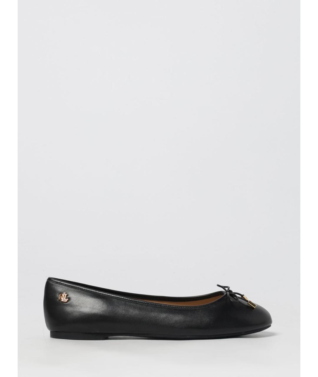 RALPH LAUREN Черные кожаные балетки, фото 4