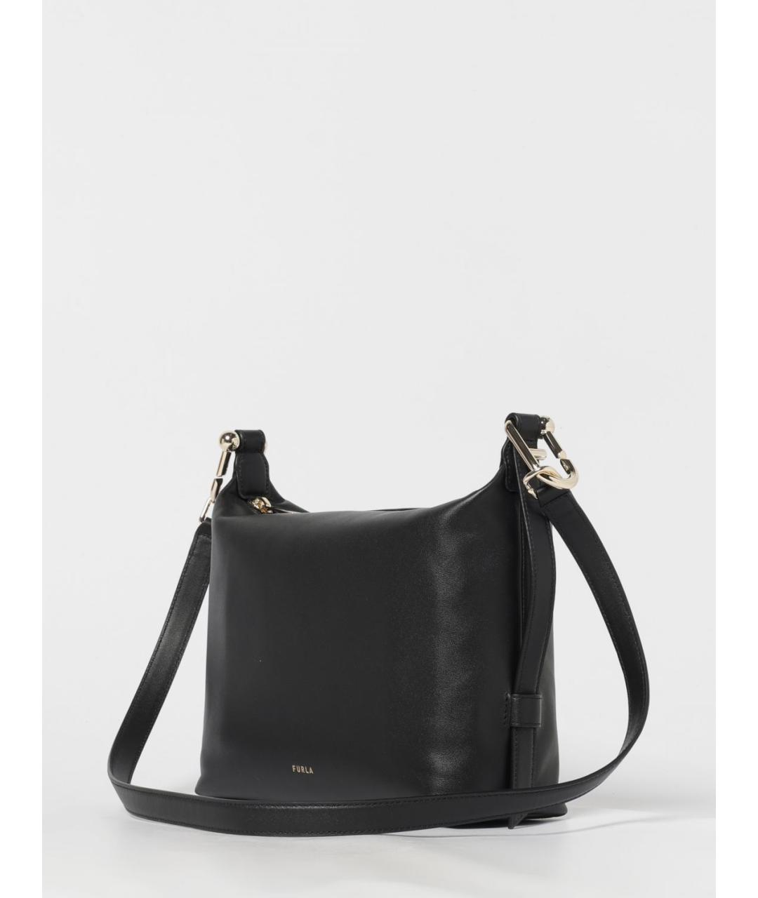 FURLA Черная кожаная сумка через плечо, фото 3