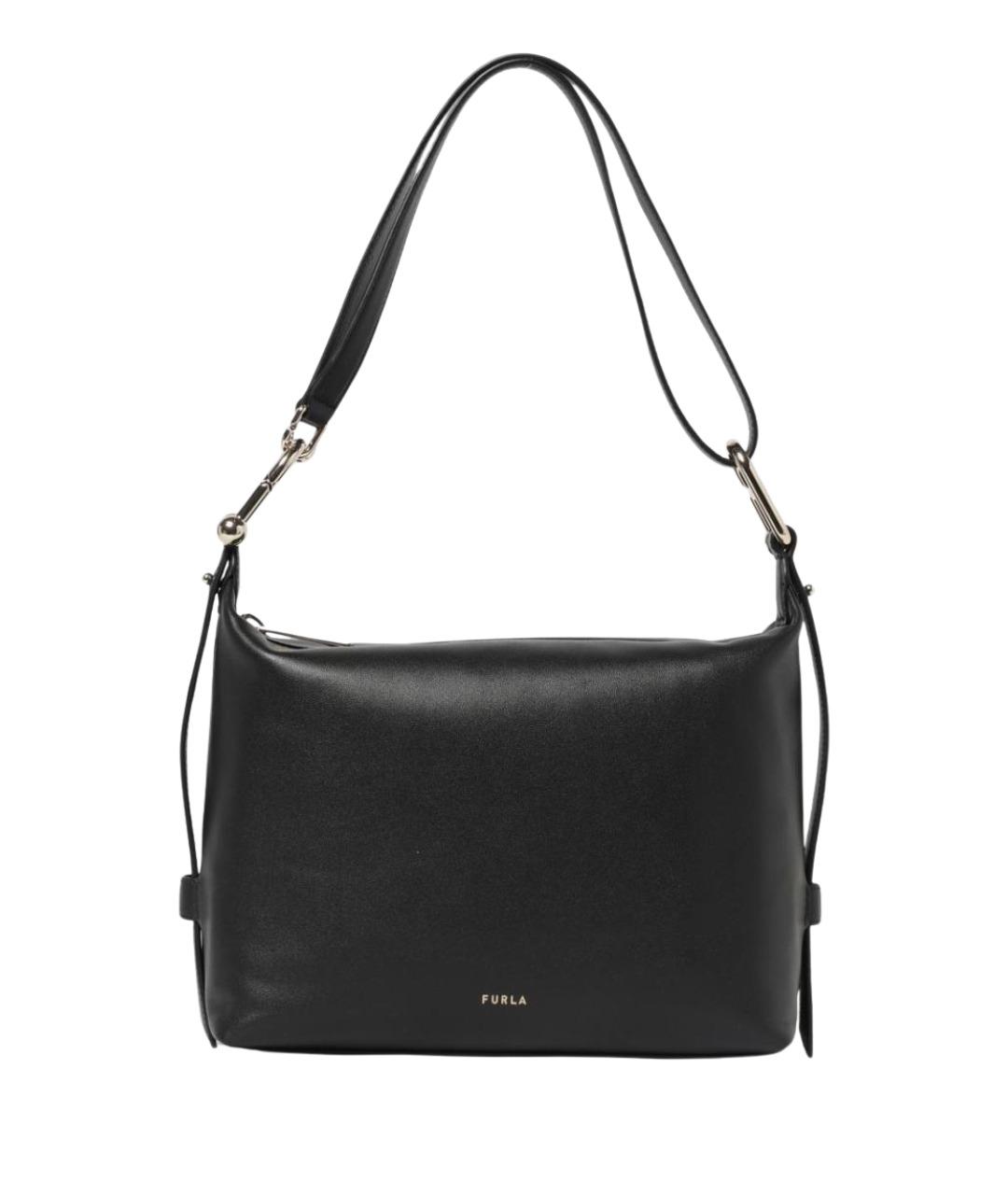 FURLA Черная кожаная сумка через плечо, фото 1