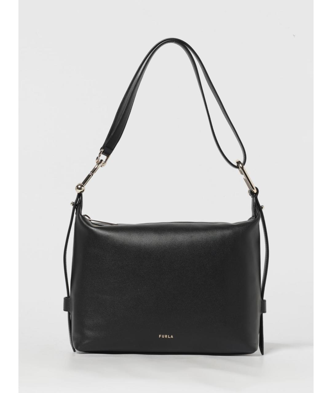 FURLA Черная кожаная сумка через плечо, фото 5