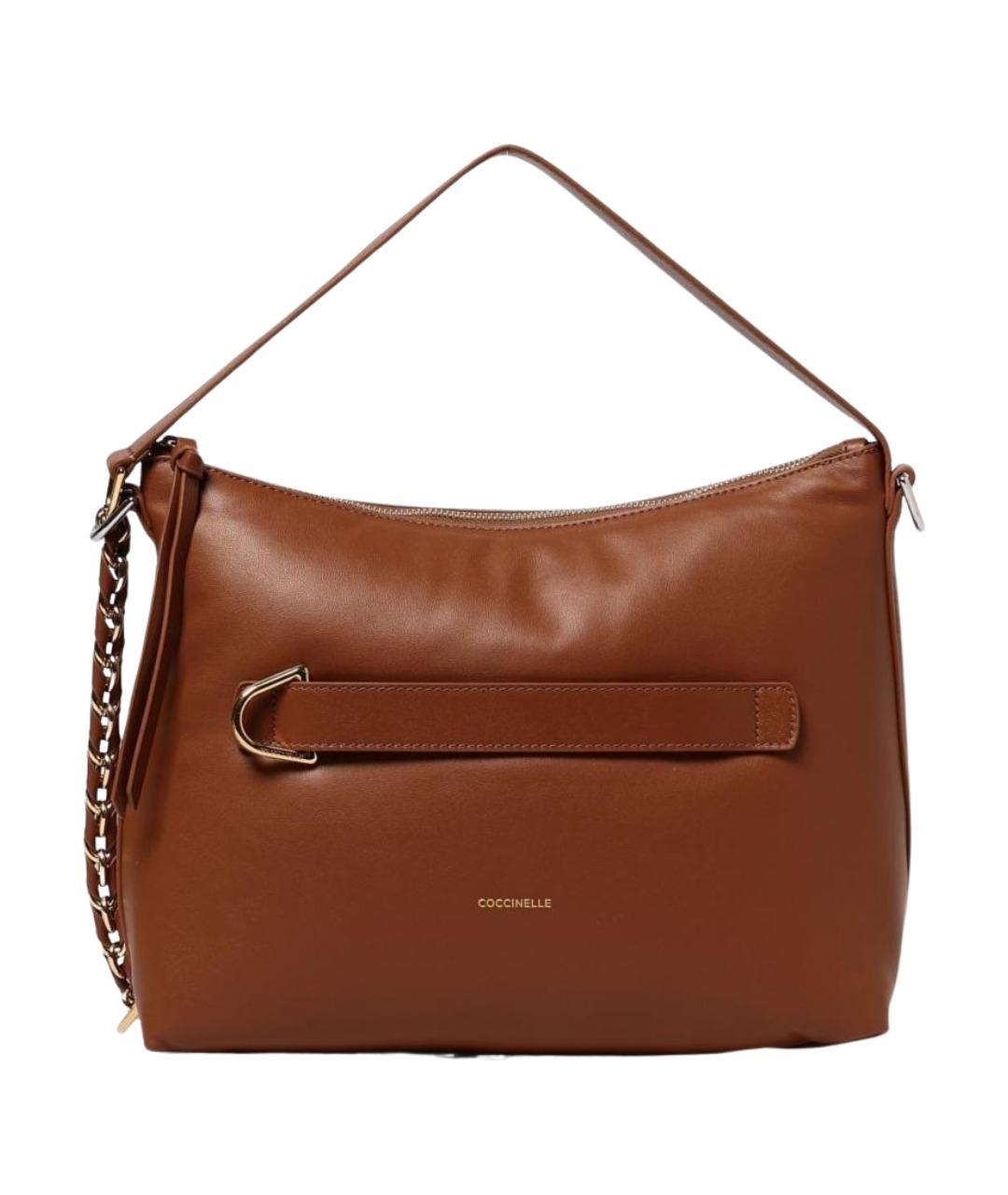 COCCINELLE Коричневая кожаная сумка через плечо, фото 1