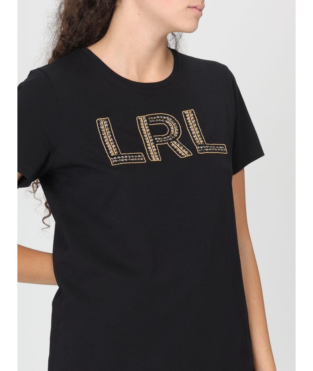 RALPH LAUREN Черная хлопковая футболка, фото 3