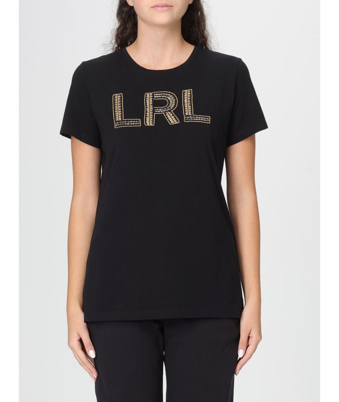 RALPH LAUREN Черная хлопковая футболка, фото 4