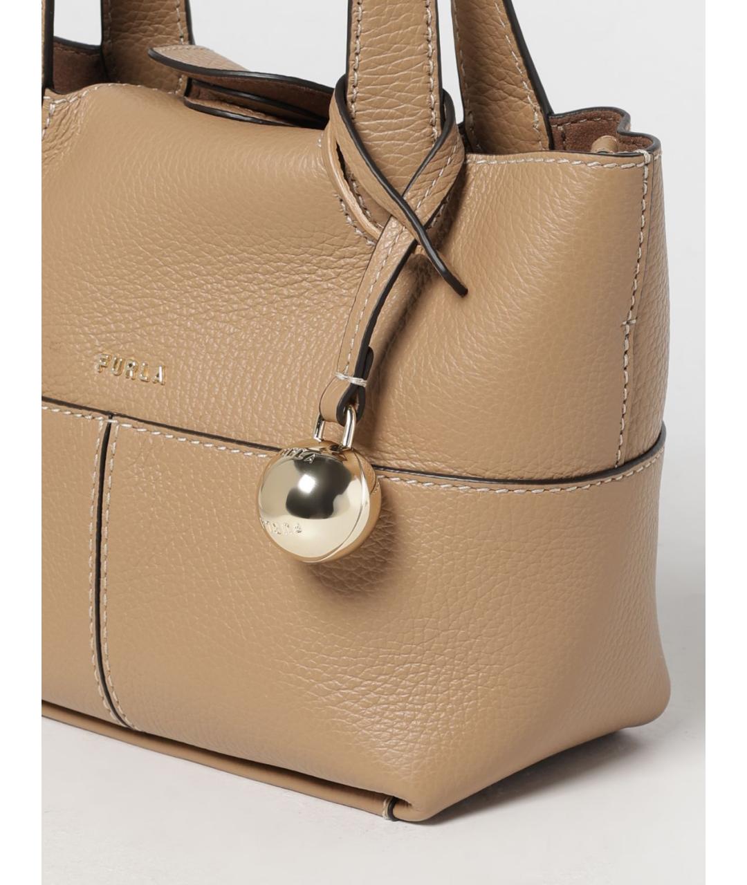 FURLA Бежевая кожаная сумка тоут, фото 3