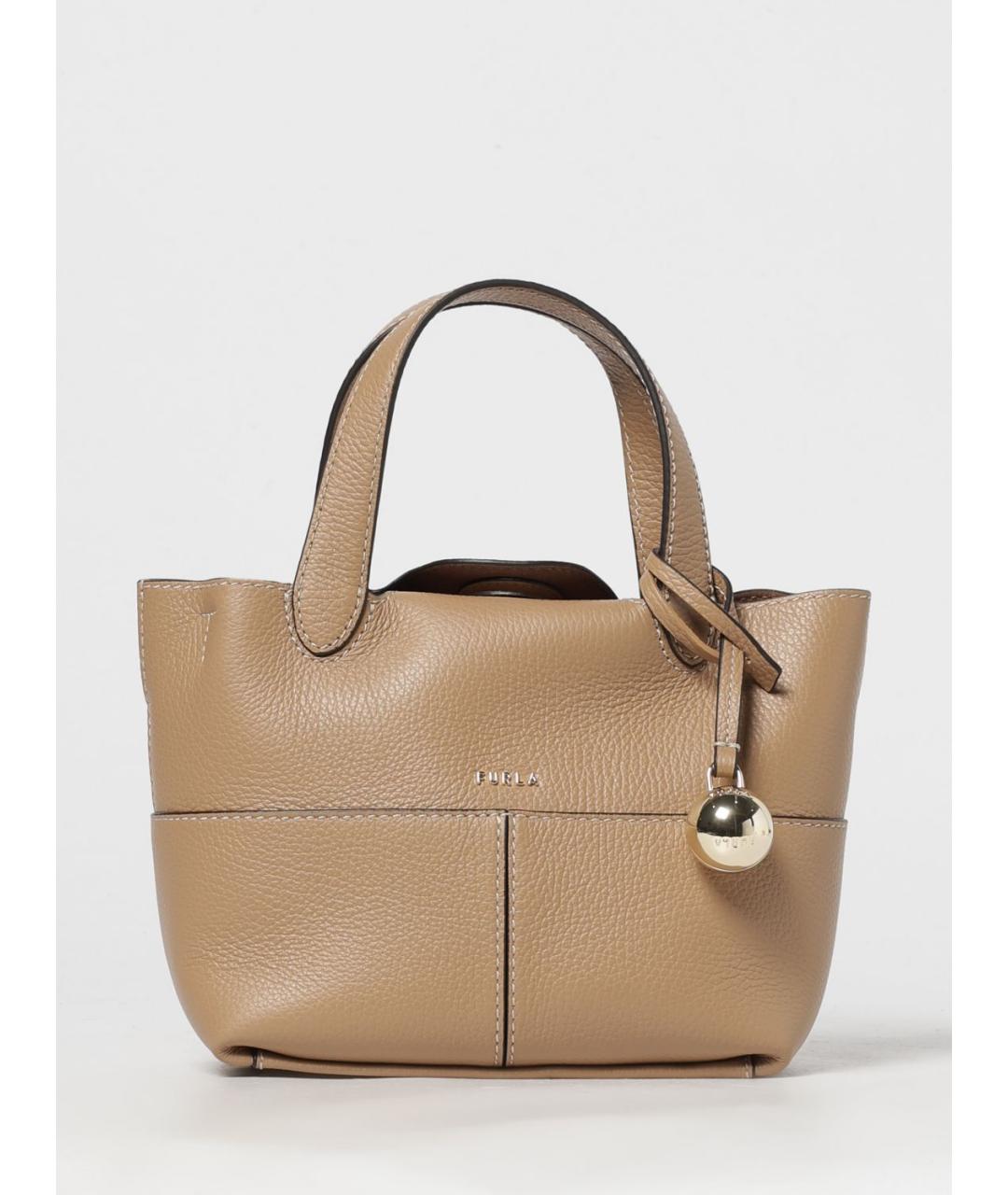 FURLA Бежевая кожаная сумка тоут, фото 4