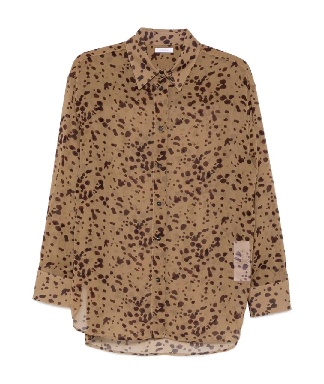 FERRAGAMO Бежевая шелковая рубашка, фото 1