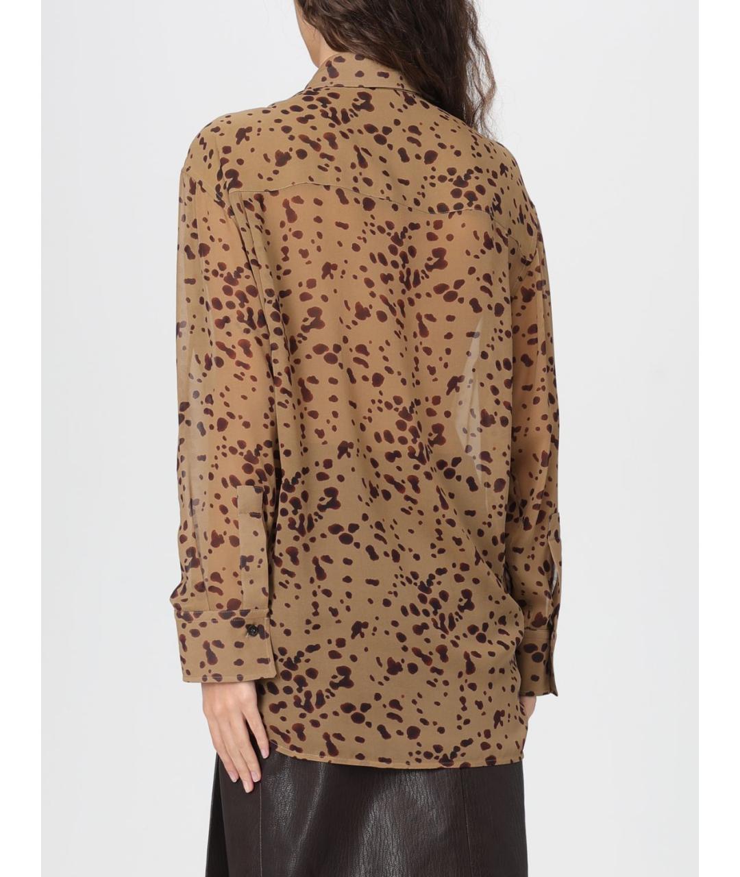 FERRAGAMO Бежевая шелковая рубашка, фото 4