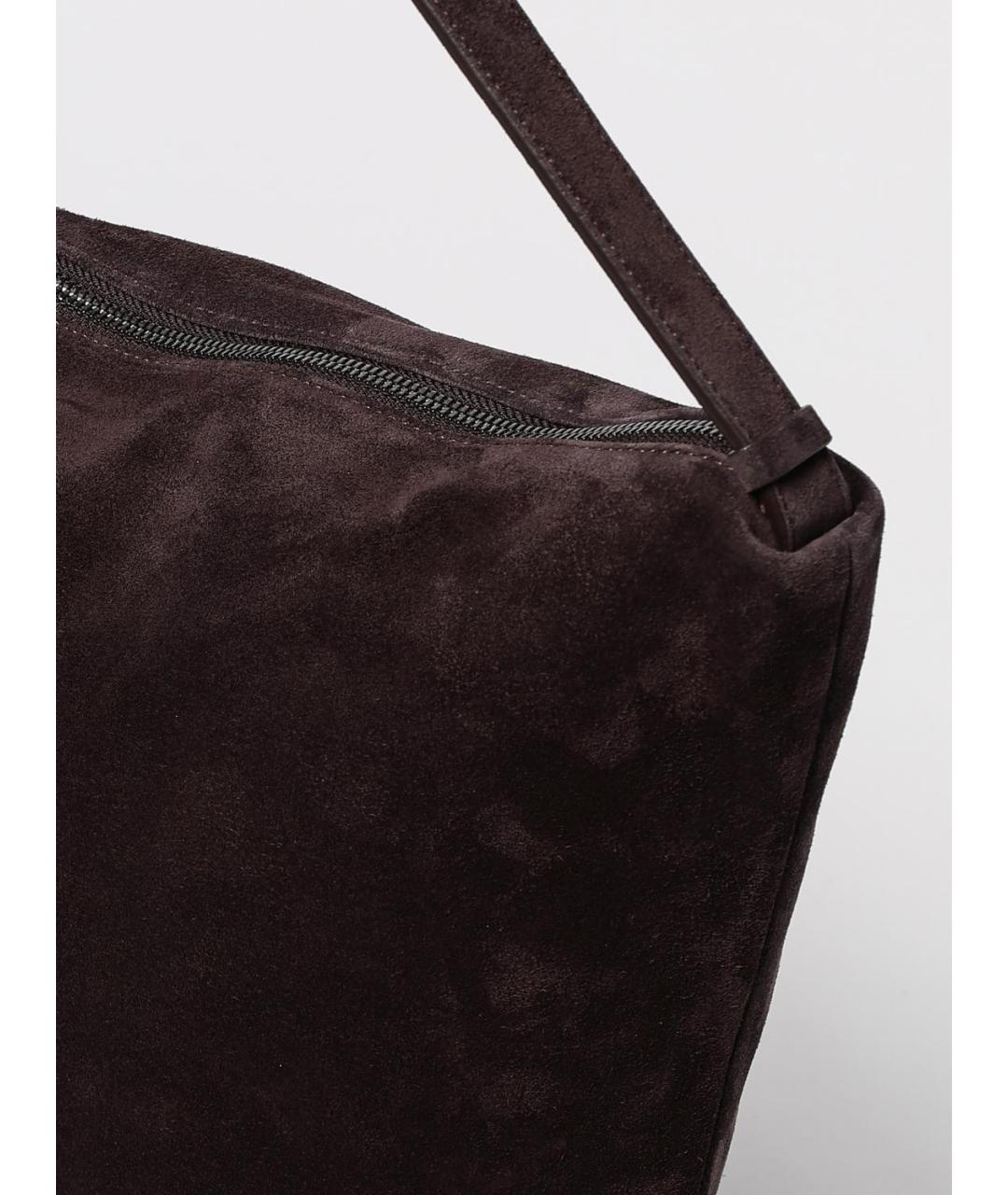 EMPORIO ARMANI Коричневая кожаная сумка через плечо, фото 3