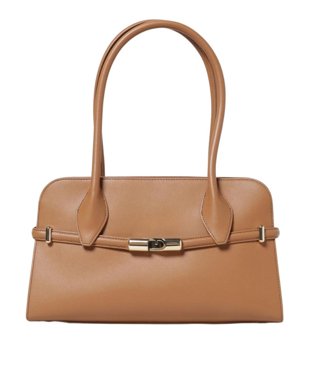 FURLA Коричневая кожаная сумка через плечо, фото 1