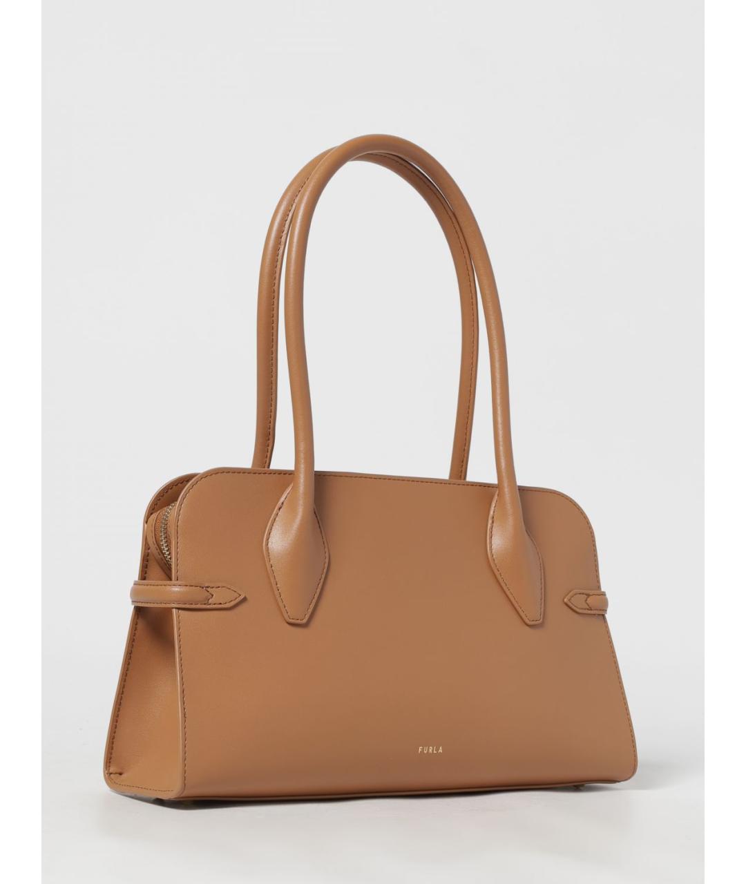 FURLA Коричневая кожаная сумка через плечо, фото 2