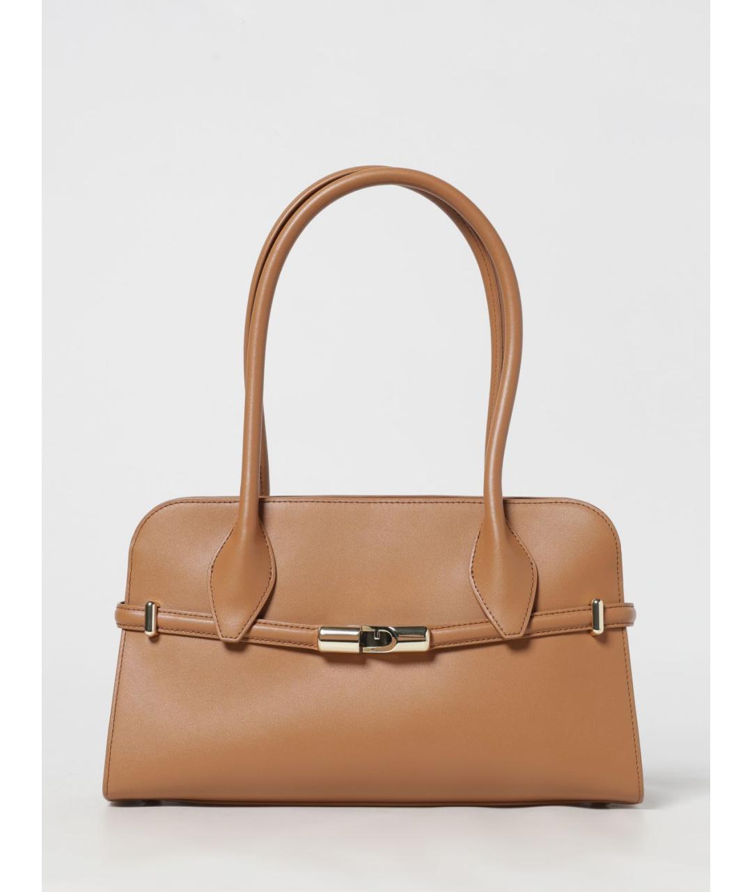 FURLA Коричневая кожаная сумка через плечо, фото 4