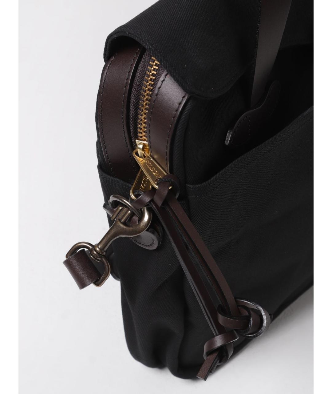 FILSON Черная кожаная сумка тоут, фото 3