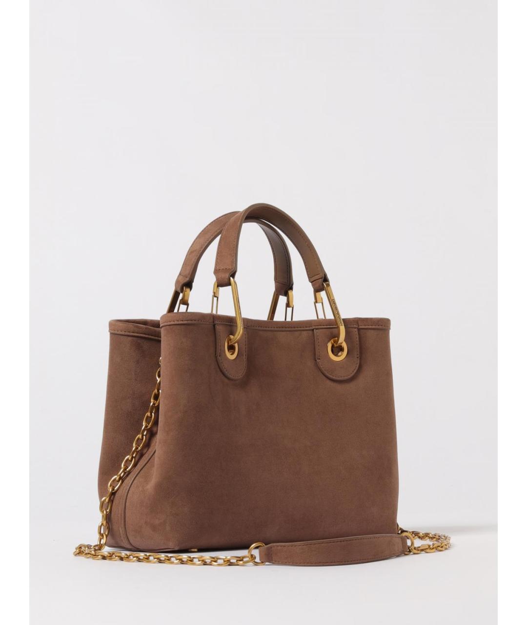 EMPORIO ARMANI Коричневая синтетическая сумка тоут, фото 2