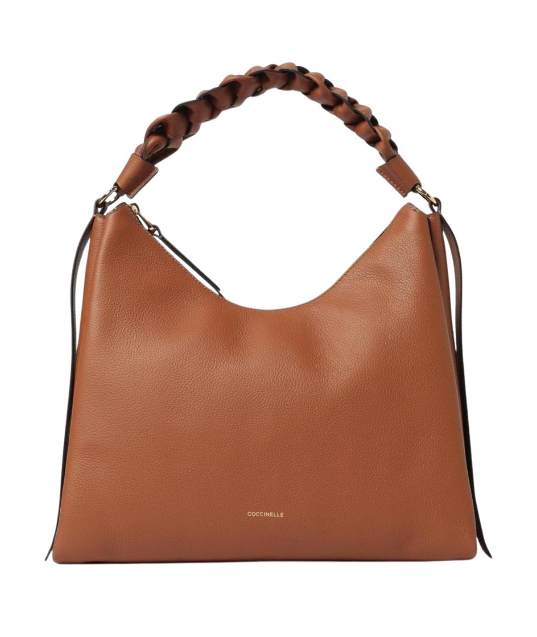 COCCINELLE Коричневая кожаная сумка через плечо, фото 1