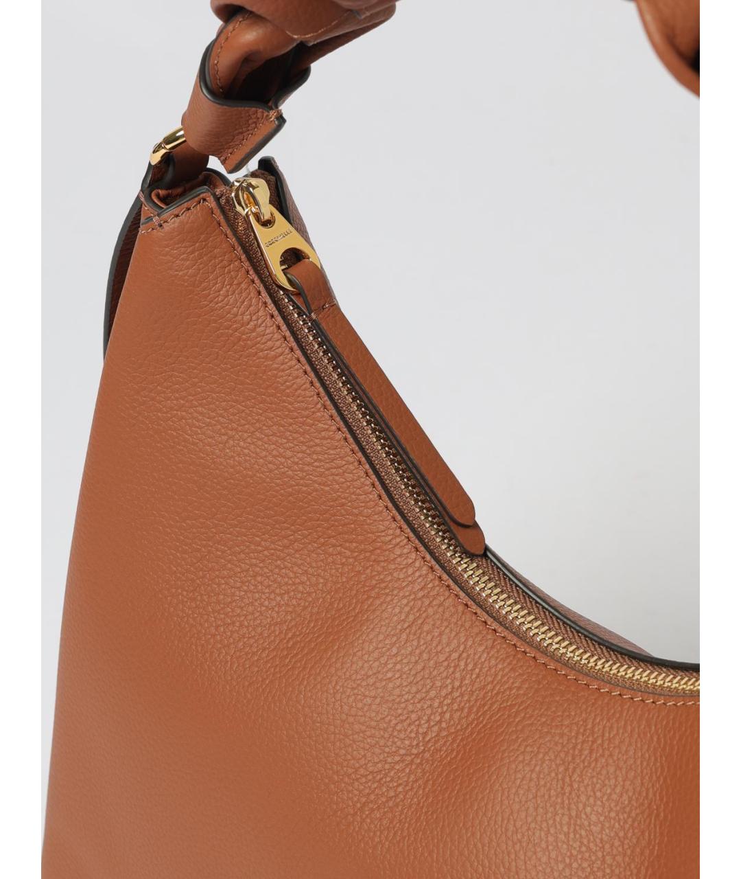 COCCINELLE Коричневая кожаная сумка через плечо, фото 3