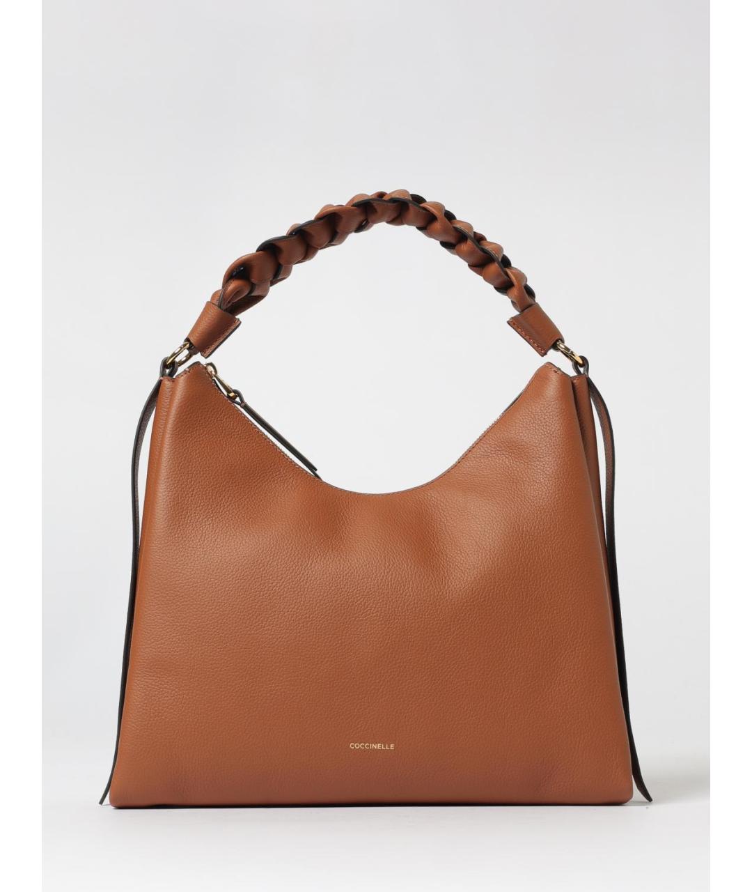 COCCINELLE Коричневая кожаная сумка через плечо, фото 4