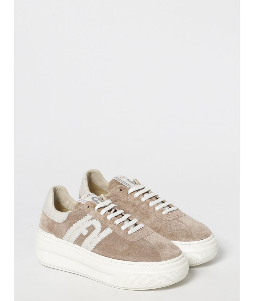 FURLA Бежевые замшевые кроссовки, фото 2