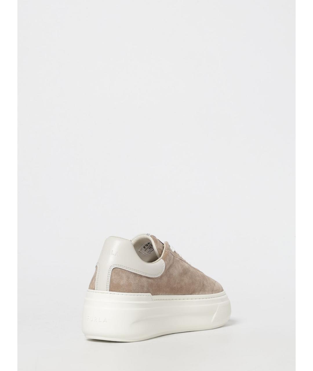 FURLA Бежевые замшевые кроссовки, фото 3
