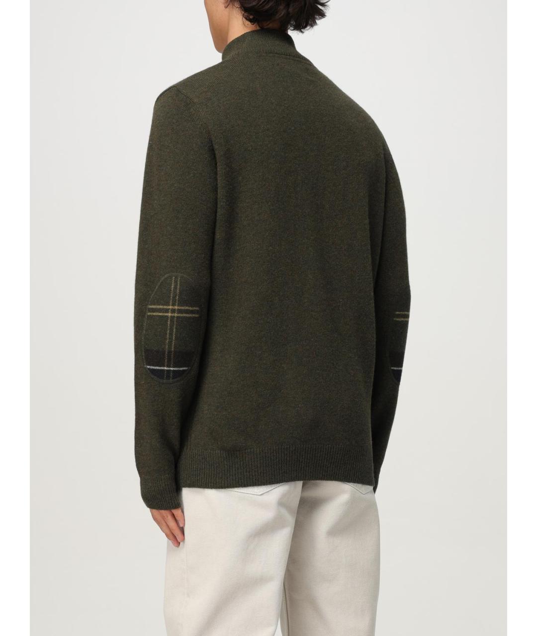 BARBOUR Хаки шерстяной джемпер / свитер, фото 2