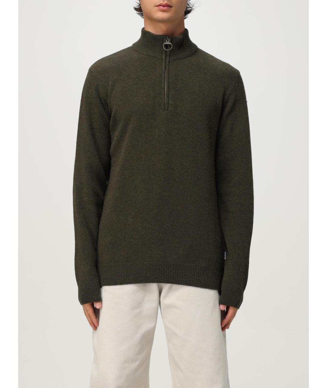 BARBOUR Хаки шерстяной джемпер / свитер, фото 4