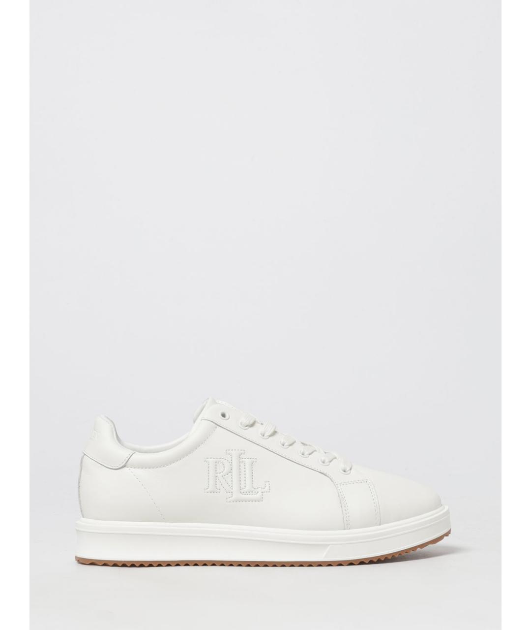 RALPH LAUREN Белые кожаные кроссовки, фото 4