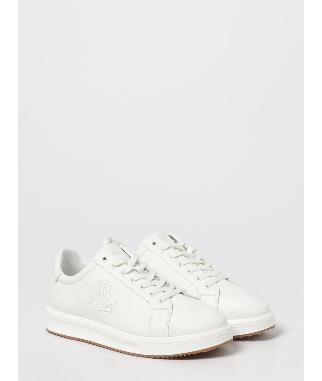 RALPH LAUREN Белые кожаные кроссовки, фото 2