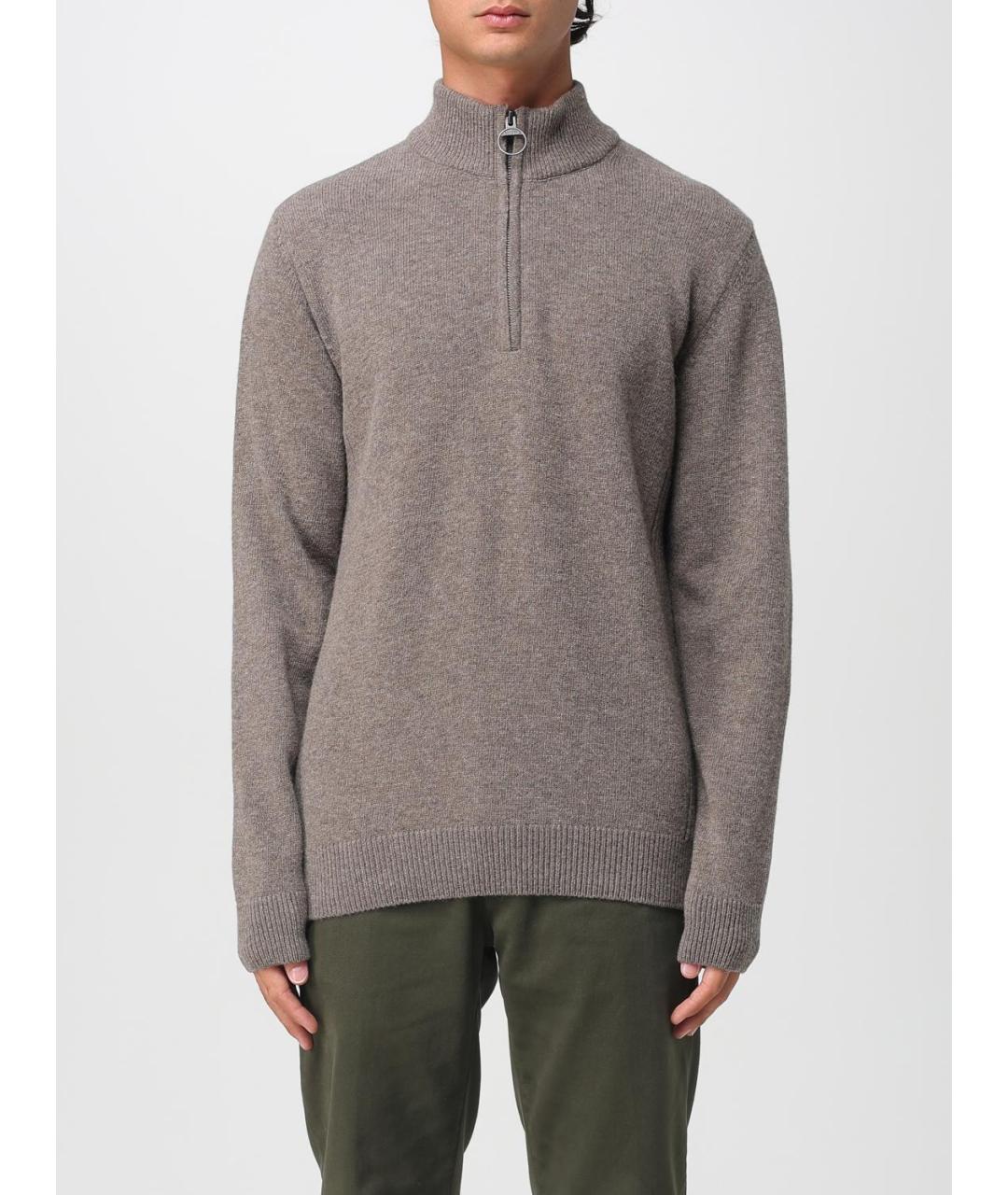BARBOUR Серый шерстяной джемпер / свитер, фото 4