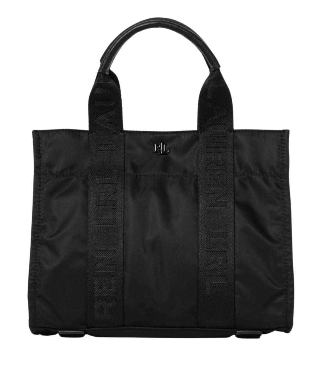 RALPH LAUREN Черная синтетическая сумка тоут, фото 1