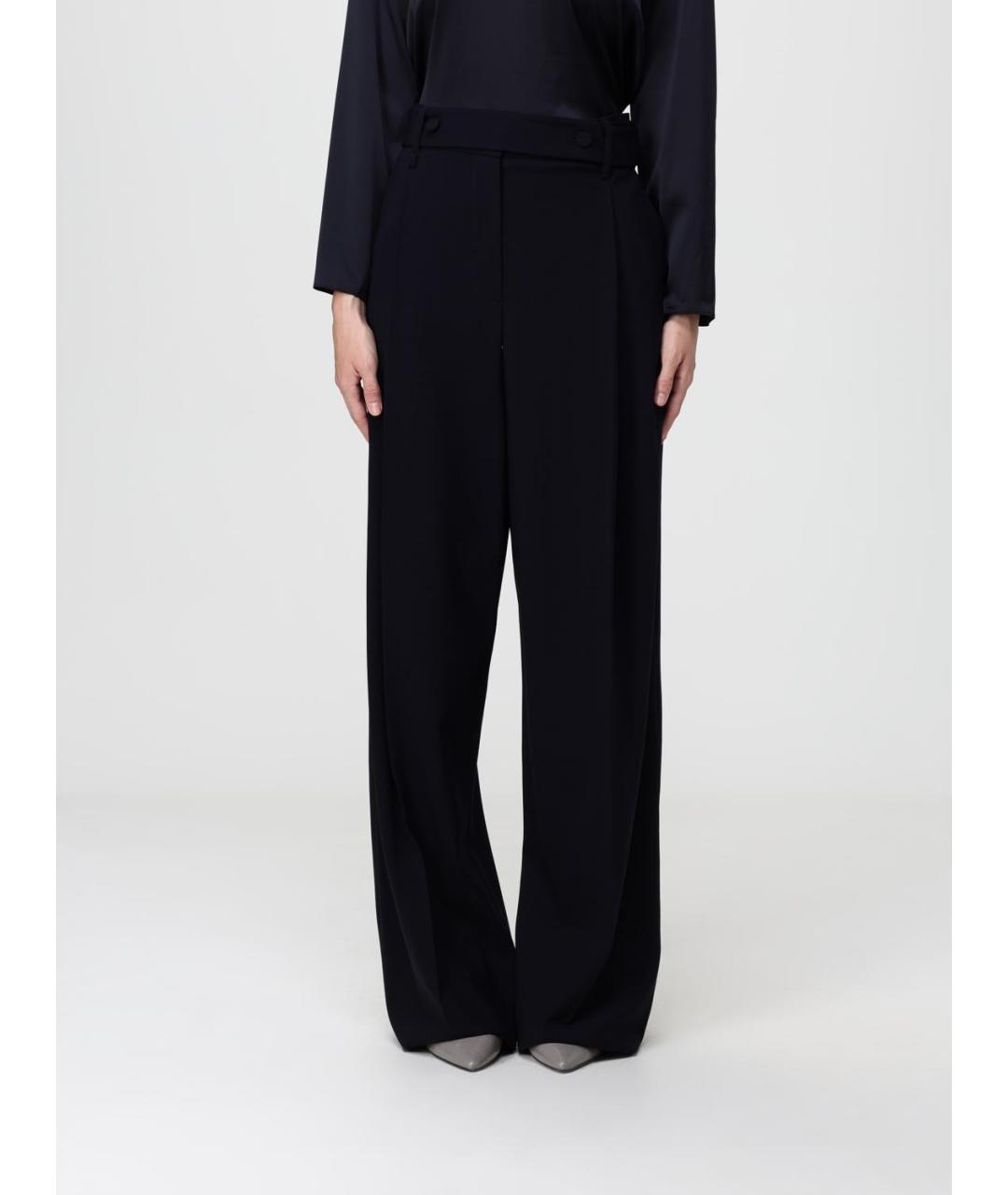 EMPORIO ARMANI Синие шерстяные прямые брюки, фото 4