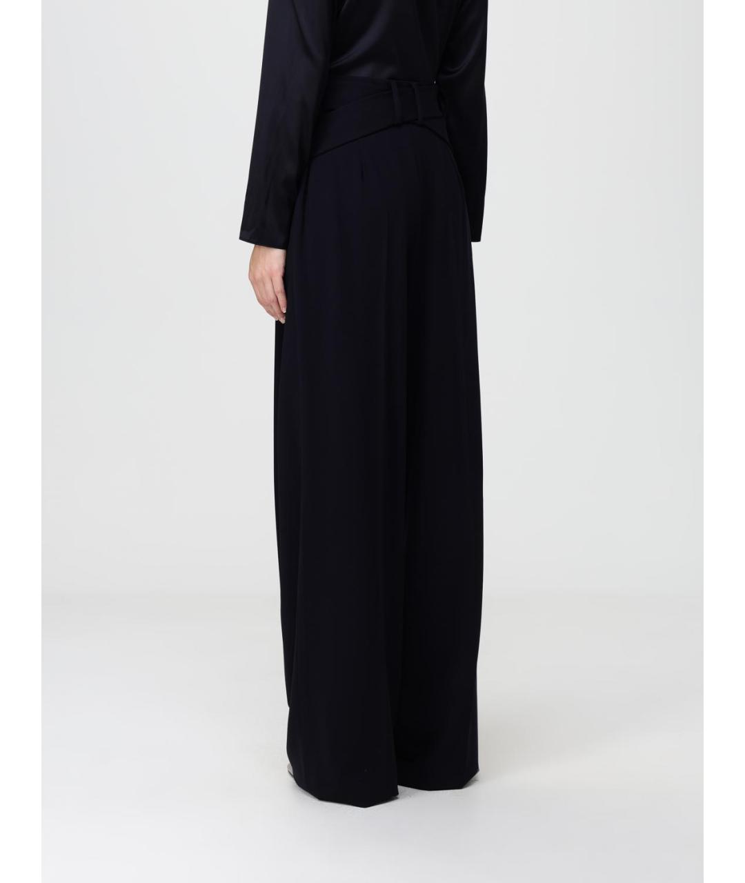 EMPORIO ARMANI Синие шерстяные прямые брюки, фото 2