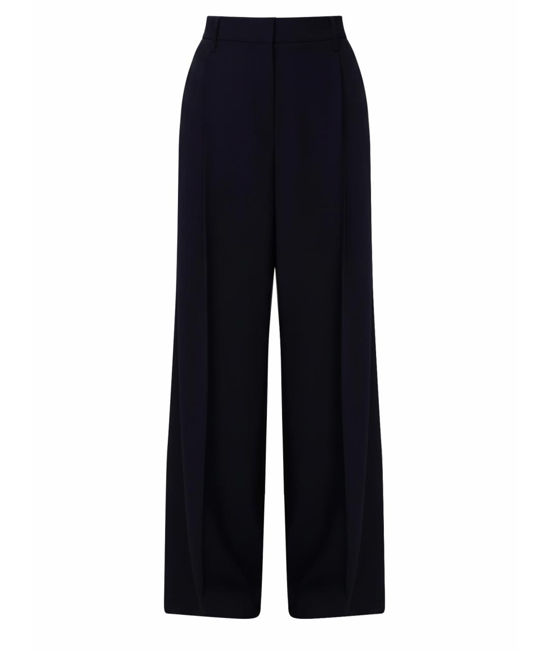 EMPORIO ARMANI Синие шерстяные прямые брюки, фото 1