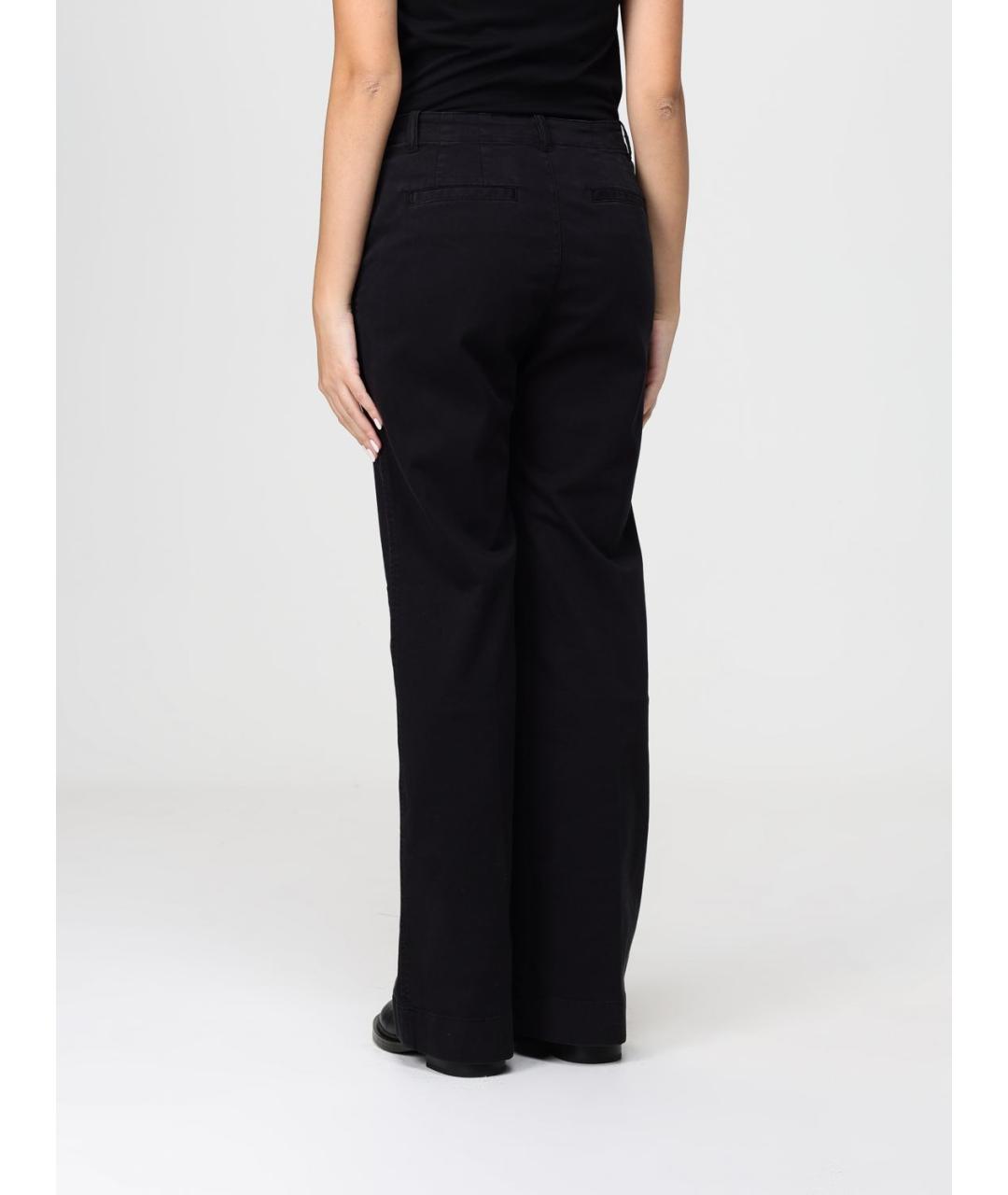 RALPH LAUREN Черные хлопковые прямые брюки, фото 2