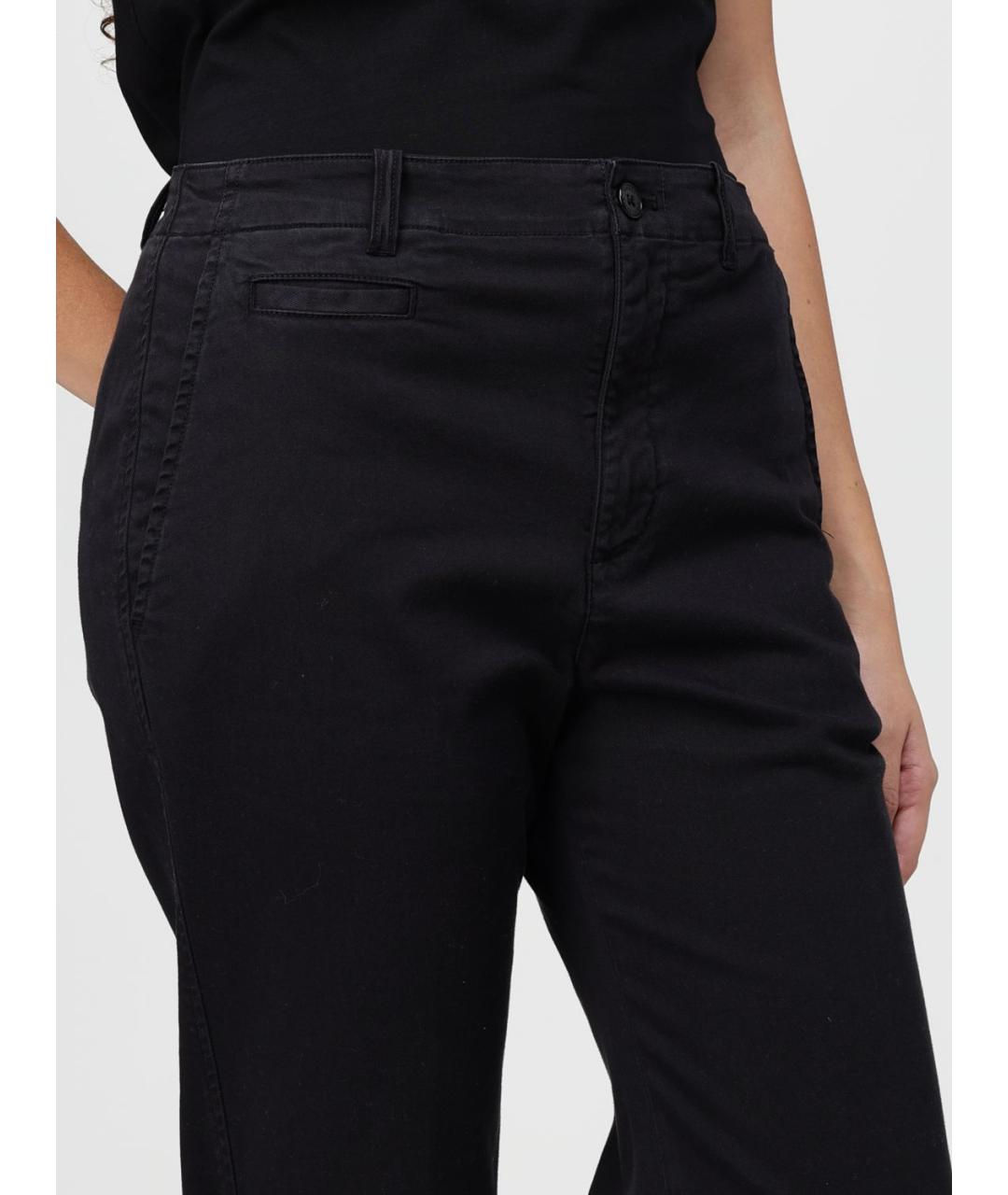 RALPH LAUREN Черные хлопковые прямые брюки, фото 3